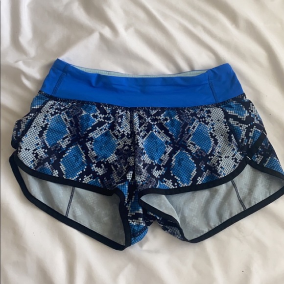 Blue Pattern Lululemon Shorts - Picture 2 of 5